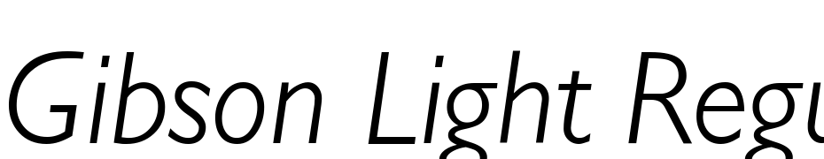 Gibson Light Regular Italic Font Download Free